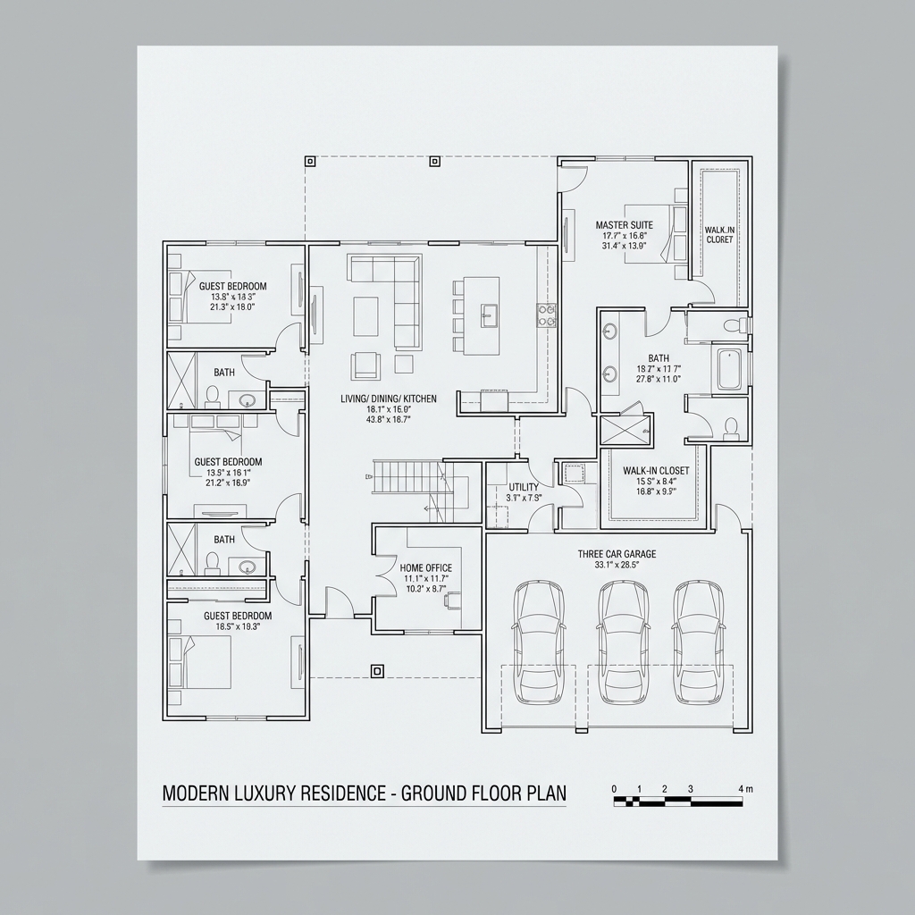 Modern Luxury Residence - Ground Floor Plan